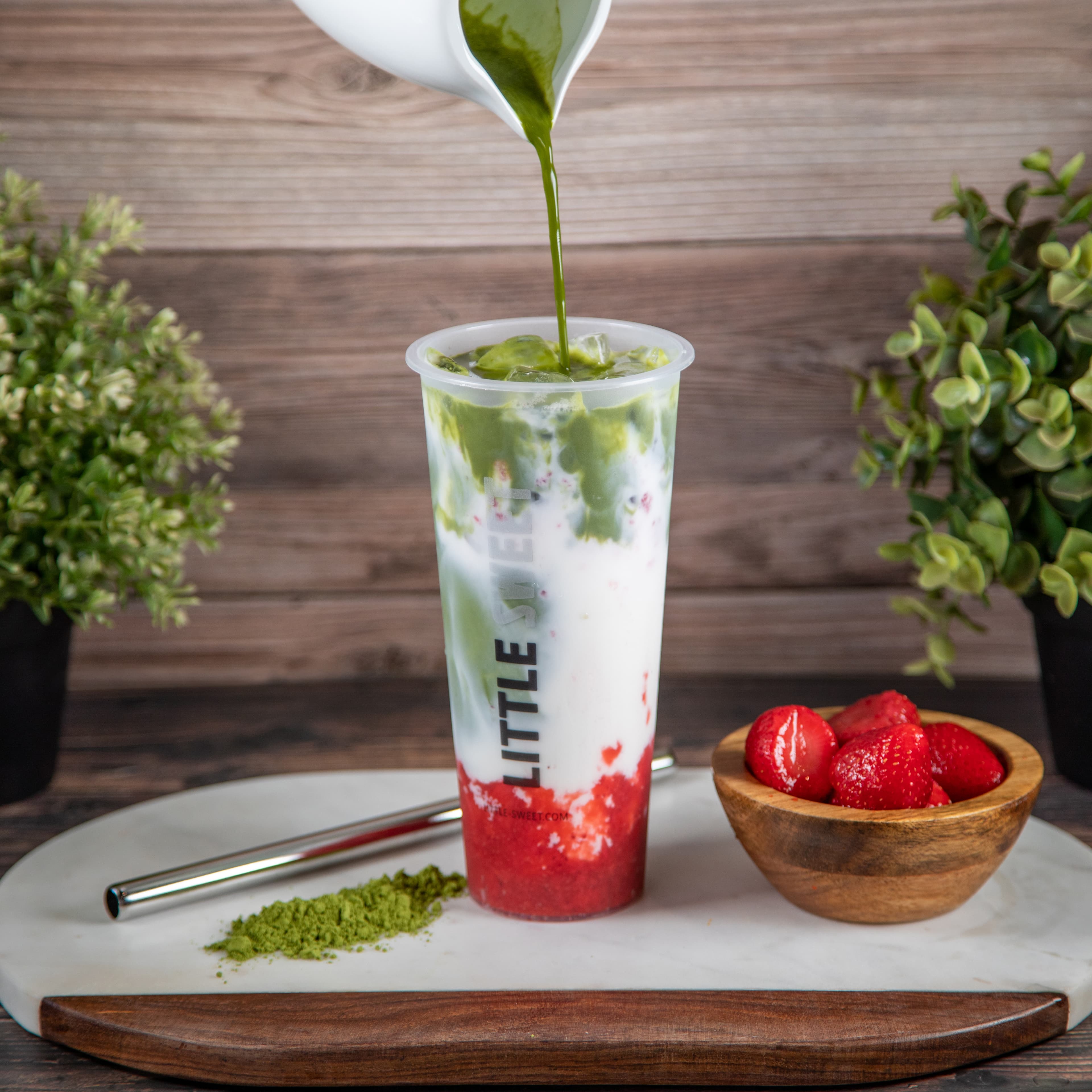 Strawberry Matcha Latte